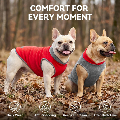 2 Pack Fleece Dog Sweater Pullover Vest with Reflective Stripe, XL | 4-Way Stretch, Lightweight Soft Fleece Sweatshirt, Reflective in Low Light, Easy on & Off, Wear Alone or Layered