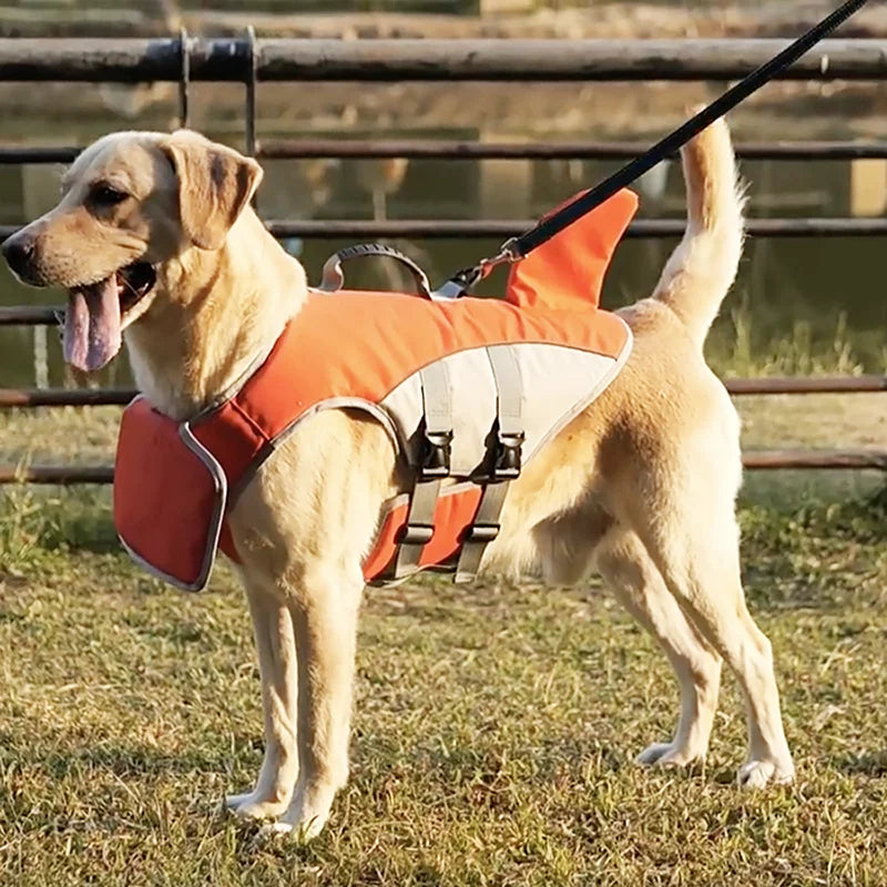 New Pet Swimming Life Jacket Shark Fin Shape Safety Vest for Dog in Summer Adjustable in Pool or Surfing Drifting Dog Life Vest