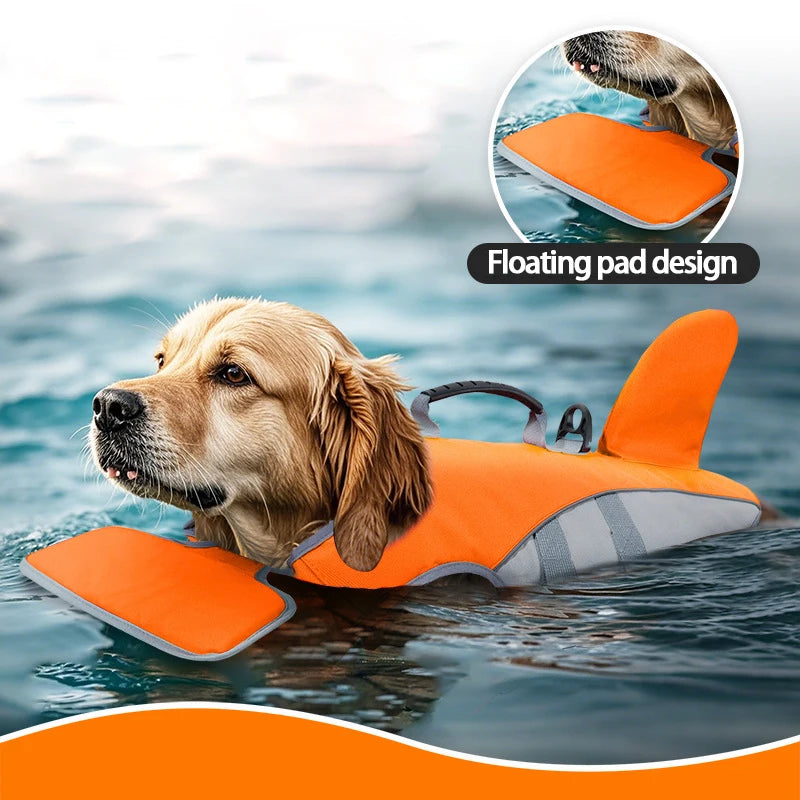 New Pet Swimming Life Jacket Shark Fin Shape Safety Vest for Dog in Summer Adjustable in Pool or Surfing Drifting Dog Life Vest